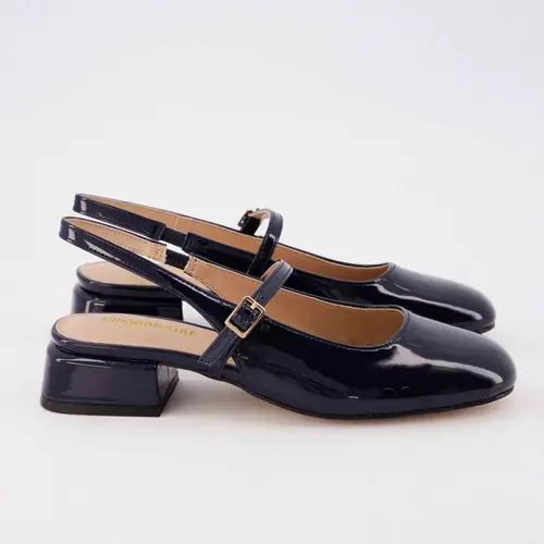 Cushionaire GOGO Mary Janes Sling Back Dress Shoes for Women with Block Heel | Wide Widths Available
