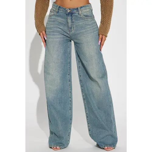 Shock And Awe Vintage Tinted Baggy Jeans - Vintage Blue Wash