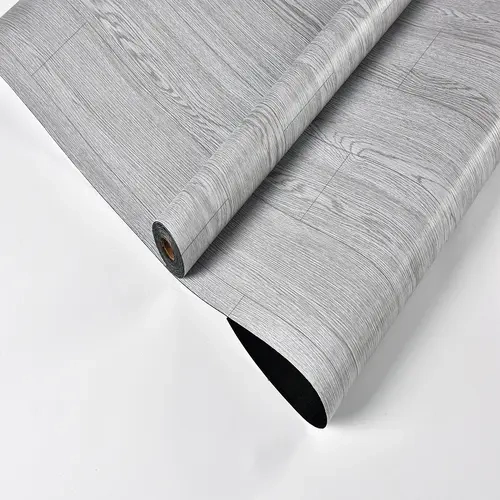 Aozey 3D Retro Laminate Vinyl Flooring Roll White Oak Peel and Stick Linoleum Wood Grain Plank Tiles for Bathroom Kitchen RV Renter Friendly Secure Non