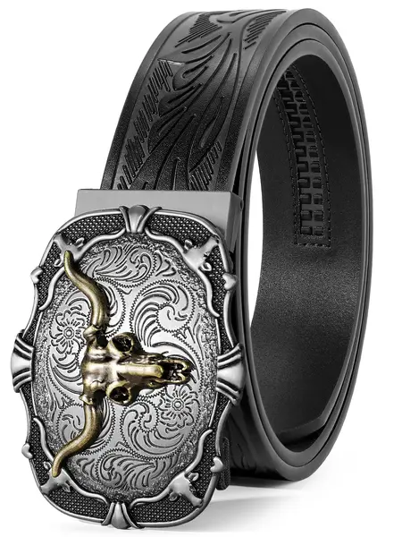 BELTROAD Automatic Ratchet Western Belt Mens Cowboy Belts with Western Buckle Belt for Jeans Gifts Business Belt Father Gifts