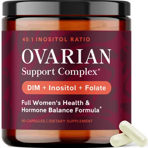 SM Nutrition Ovarian Support Complex - 90 Capsules, 40:1 Inositol Ratio, DIM, Folate, Hormone Balance for Women's Health & Reproductive Support - Dietary Supplement