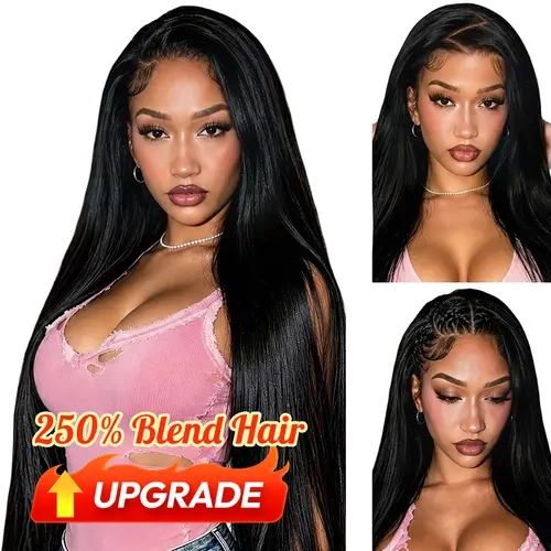 Yawawe Hair Straight Wig  13x6 Wear go Glueless Transparent Lace Ear to Ear Install Pre-Cut Pre-Plucked Lace Frontal Wigs for Women Beginnner Friendly