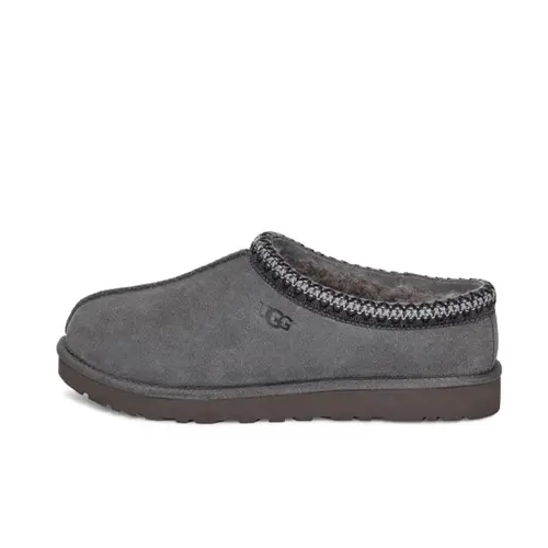 Men’s UGG Tasman II Braid Slip-On Slipper - Dark Grey, Lightweight, Soft Cushioned, Cozy Fashion Footwear, Easy Slip-On for Errands, Plush UGGpure™ Wool Hugs Feet, Plush Interior Softens Every Step