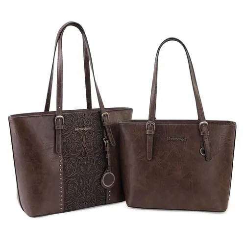 Montana West Tote Bag for Women Large Purse and Handbags Set Embossed Collection Purse 2Pcs Set