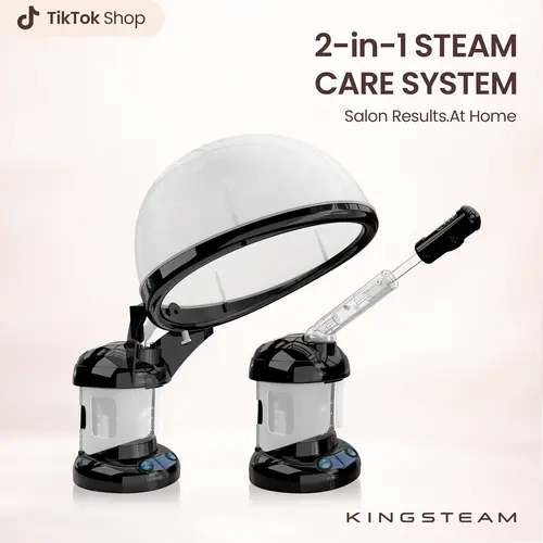 KingSteam Hair Steamer 2 in 1 Ozone Facial Steamer for Personal Care at Home or Salon with PTC Ceramic Heating Element Nano Steam for Deep Pore Cleansing and Blackhead Removal Beauty Machine