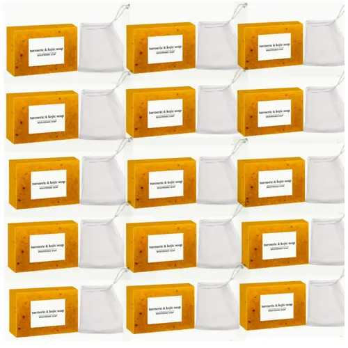 Lemon Turmeric & Kojic Acid Soap Bar, Summer Acne Face & Body Wash for Men & Women, Daily Skincare Cleanser Sets with Soap Saver Bags, Christmas Gift summerwins DealsForYouDays
