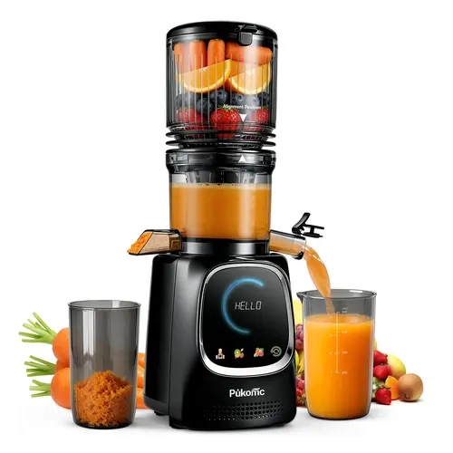 SUSTEAS Cold Press Juicer Machine - 5.3 in Large Inlet Home Multifunction Countertop Appliance, 98% Juice Yield, 2 Filters, Easy Cleanup for Whole Fruits & Vegetables, Multifunctional Juicer