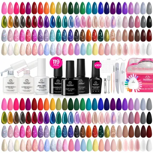 Beetles 100Colors Gel Nail Polish Set, DIY Nails at home Gift for girl Gift for woman gel x nails Nailcare Glitter Glue Cosmetic Cutics  mothersdaygift Spring Nail Summer Nail Vacation Nail #SummerVibes