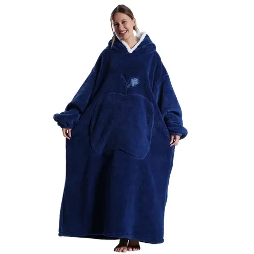 Plus Size Wearable Hoodie Blanket for Women Men, Oversized Hoodie Blanket Cozy Warm Flannel Sweatshirt with Big Pocket Loungewear Womenswear Hooded Blanket Halloween as Christmas Gifts for Mom Girlfriend