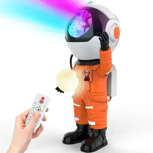 Rossetta 2024 Astronaut Art Plastic Cool Lights - Dynamic Fancy LED Star Projector Lamp, Remote-Controlled Decorative Atmosphere Lighting, Bedroom Night Light Gift for Teens & Kids