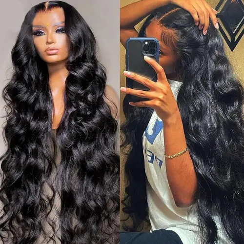 Bling Hair 13x6 HD Frontal 100% Human Hair Wig, 180% Density Body Wave Lace Front Wig, Pre-Plucked Lace Frontal Wigs sohochic