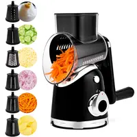 SUSTEAS Vegetable Food Chopper with 6 Design Blades, Powerful Suction Cup Base, 1 Blade Storage Rack & Rotating Cheese Gyro Cutter Kitchen Utensils New Beige summerwins,campingessentials,campinggear