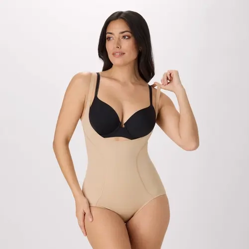Maidenform Open Bust Body Shaper Smooth Shaping Adjustable Straps Cool Comfort Fabric Solid Color Comfortable Women's Shapewear