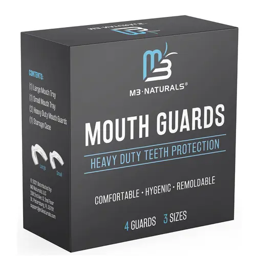 M3 Naturals Mouthguard - 4 Cruelty-Free Dental Guards for Adults, Teeth Grinding, Clenching & Athletic Sports Oral Care