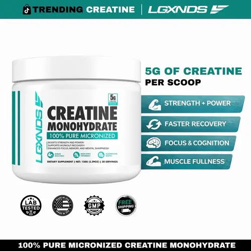 LGXNDS Micronized Creatine Monohydrate Powder – 30 Servings