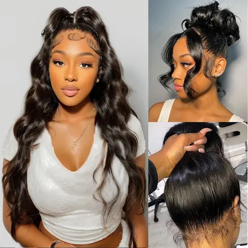Tahikie 250% Density 360 Full Lace Invisi Strap Body Wave Wigs Human Hair Water Wave Transparent Lace Hidden Strap Frontal Black Wigs For Women #Summervibes#tiktokshopmemorialday #SummerWins #DealsForYouDays