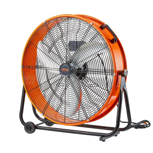 VEVOR 24-Inch Adjustable Portable Rotary Pedestal Fan, Heavy Duty Industrial Standing Fan with 3-Speed, 360° Direction, 8600CFM Supercharged Wind, Tilt Function for Warehouse, Workshop