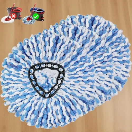 3-Pack Microfiber Spin Mop Replacement Heads, Super Absorbent Refills for O-Ceda RinseClean Dual System, Floor Cleaning Mops with Microfiber Towel for Easy Floor Maintenance