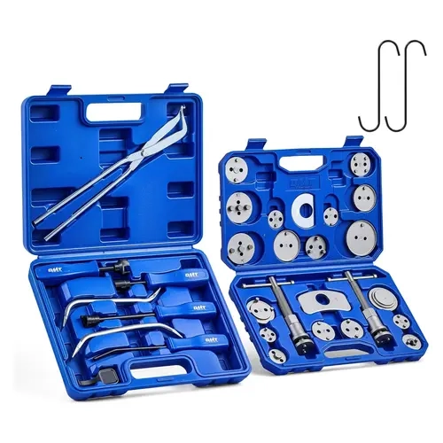 Orion Motor Tech 32pc Steel 2-in-1 Universal Brake Repair Tool Set - Disc Caliper Compressor, Drum Brake Installer/Remover, Spring Tool Pliers, Structural Steel Resists Daily Wear, Wide Compatibility