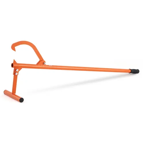 VEVOR 46.5in Carbon Steel Log Lifter - Heavy-Duty Metal Outdoor Forestry Tool, 48" Long Handles for Reach, Adjustable Iron Hook, Rubber Grip, Roller, Rust-Resist Coat, Fits 15in Dia Logs, Reduces Back Strain, Assembly Required