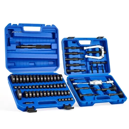 Orion Motor Tech 2-in-1 Blind Hole Bearing Puller & Bushing Press Kit, Steel Car Repair Wheel Bearing Tool Set with 1/4 to 2-1/3 Inch Diameter Capacity, Slide Hammer, Blind-Hole Ready Bushing Drivers