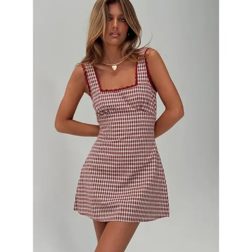 Dasha Mini Dress Red Check