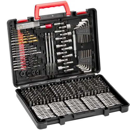 VEVOR 318-Pieces Drill Bits Set, Hex Shank CR-V Tough Bits & HSS/Carbon Steel Nut Drivers, High-Torque Industrial Tools with Label-Sorted Slots, Organized Case for Wood/Metal, Gift for DIY Enthusiasts
