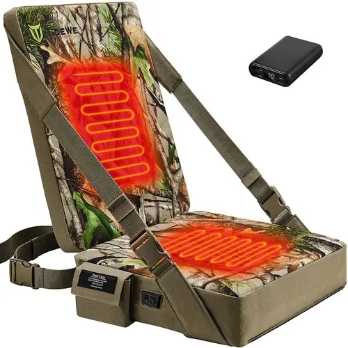 【Black Friday Deal】TIDEWE Hunting Heated Seat Cushion, Self-Supporting Water Resistant, Tree Stand, Warm Portable Seat Pads for Hunting, Camping, Fishing(Next Camo G2 & Vista)