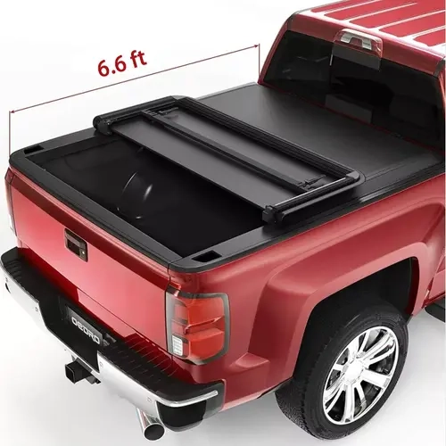 [Fits 2019-2026 Chevrolet Silverado & GMC Sierra 1500] 6.6 Ft Bed, Soft Quad Fold Truck Bed Tonneau Cover