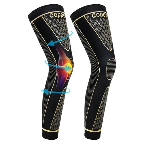 GOUNOD Full Leg Compression Knee Sleeves (Patellar Knee Brace) for Men&Women, Anatomically Shaped Patella Gel Pad, Double-Sided Metal Spring Stabilizers, Breathable Moisture-Wicking Air-Knit, Non-Slip Support for Fitness, Injury Prevention
