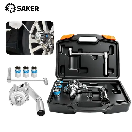 Saker Heavy Duty torque multiplier wrench set, metal non-charge manual mechanism, hub nut removal tool, 17mm/19mm/21mm sleeve for automotive tires