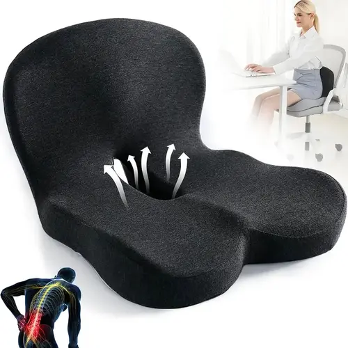 MIUKIULA Non-Slip Memory Foam Seat Skin-Friendly Extended Zipper Easy Remove Wash Back Support Cushion Comfy Chair Adjustable Chair Breathable Cloth Leg Pain Mesh sacrum pillow summerwins,summerwins