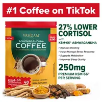 VAHDAM Special Blend Instant Coffee with Mushrooms - KSM-66 Ashwagandha, 95% Curcuminoids Turmeric, Lion's Mane, Chaga - 40 Servings (Food & Beverage)