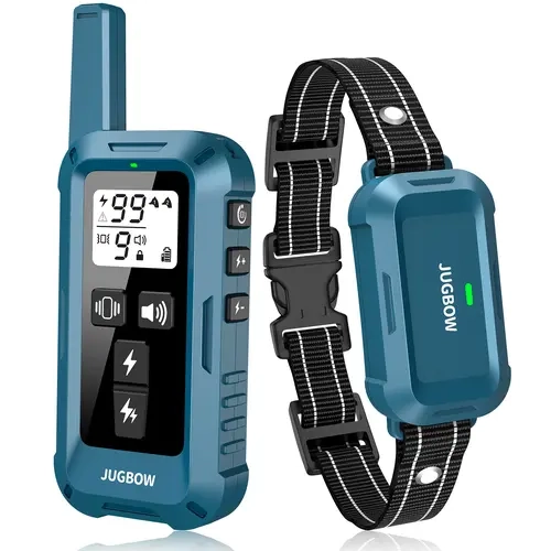 Jugbow Dog Training E-Collar with 4200FT Remote Control, IPX8 Waterproof Rechargeable, Beep and Vibration Functions, Security Lock, for Large Dogs, Outdoor All Seasons Use, Yes for Versatile Training Needs