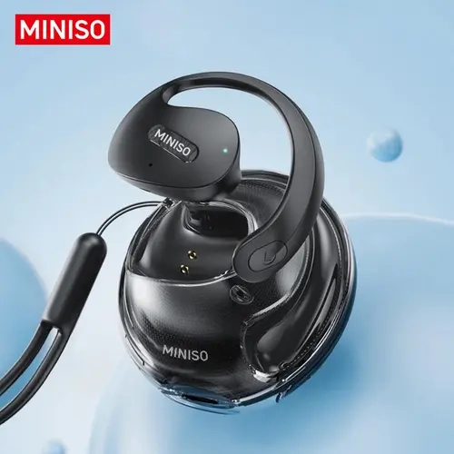 MINISO X15pro Open Ear Earbuds - Wireless BT Headset, Bluetooth Headphone, Light-weight, Noise Isolation, Remote Control, Multi-Device Compatibility, Sweat-Proof, Built-In Microphone, Camera-Ready Calls
