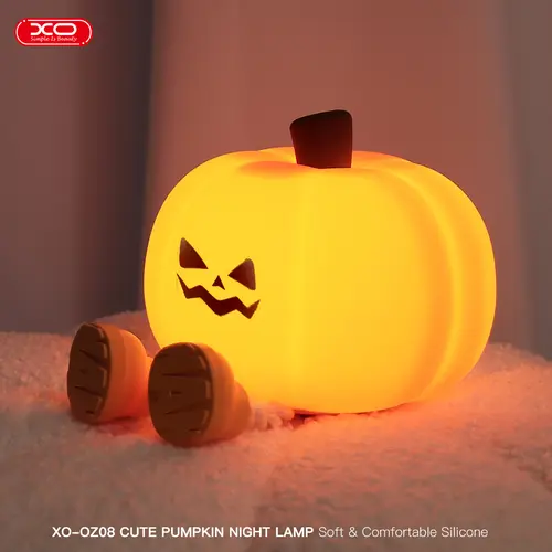 Spooky Halloween Pumpkin LED Lantern - 3-Level Dimmable Silicone Rechargeable Touch Mood Light, USB Mobile Light, Home Decor Items, Unique Room Decor