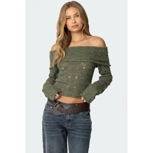 Kenna Fold Over Knit Top