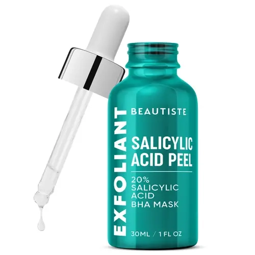 Beautiste CLINICAL GRADE Peeling Solution BHA 20% for Smoother Instant Reveal - INTENSE Facial Peel Exfoliator for Pore Control & Skin Brightening - Salicylic Acid Liquid Exfoliant Chemical Facial Peel - Gentle Skin Repair, 1 fl. oz.
