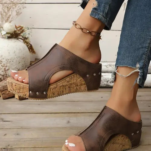 Women's Fashionable Platform Wedge Heel Sandals, Casual Comfortable Wedge Sandals for Summer, Female All-match Shoes for Daily Wear
