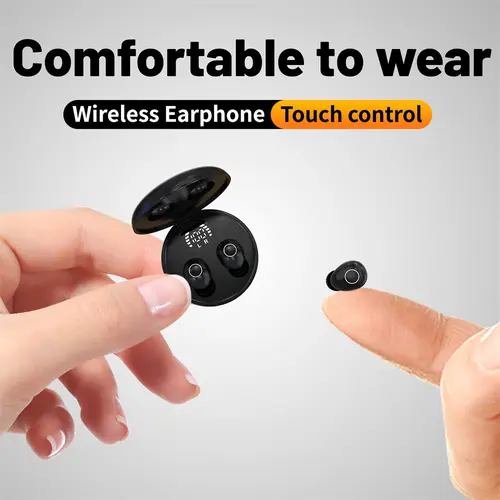 MSHUKCOE Waterproof Dustproof Bluetooth Earbuds - IPX5 Rated In-Ear Cordless Sleep Headphones with Touch Control, Charging Support, LED Power Display, Music Sleep Dual Mode, Invisible Design for Side Sleepers