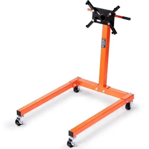 【toolupgrade】VEVOR Heavy Duty Engine Stand, 1300lb Cast Iron Motor Hoist Dolly with 360° Head Adjust, Rotating Arm, 4 Casters, 4 Adjustable Arms, U-Shaped Base Adds Steady Footing, Secure Hold for Auto Repair & Repair Work