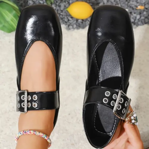 Women's Fashionable Solid Color Classic Mary Jane Style Shoes, Casual Comfortable Flat Shoes for Daily Wear, Lightweight Breathable Shoes for Women & Girls