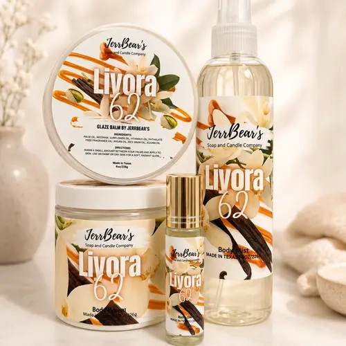 JerrBear's Limited Edition 8oz Glaze Layering Beauty Bundle Kit - Youth-Focused, Non-Toxic, Cherry-Scented, Eczema-Safe, Hydrating, Ammonia-Free, All Skin Types, W/ Glaze Balm, Perfume Oil, Mist, Cream, Daily Use, Christmas Cosmetic Gift Set (Boxed)