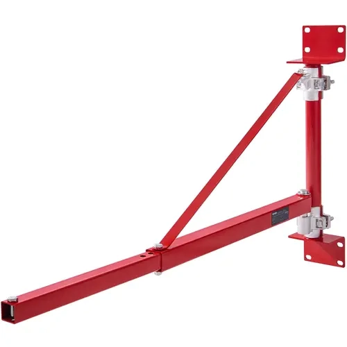 VEVOR Carbon Steel Electric Hoist Support Arm - 1320 lbs Max Load, Pole-Included, 180° Swivel, Moisture-Resistant, Security Latches, Adjusts to Needs, Convenient Installation for Home Renovations, Workshop