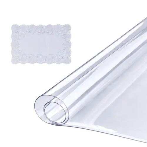 VEVOR 36"x72" Food-Safe PVC Table Cover Protector, 1.5mm Thick, Waterproof Heat-Resistant Stain-Resistant Quick-Wipe Kitchen Liner for Home Desk-Coffee Table Use, Safe for Hot Cups on Wood Surfaces