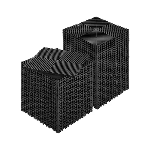 VEVOR 12x12 in (12” x 12”) Square Modular Interlocking Drainage Mat, 50 Pcs Extra-Thick 15mm Polypropylene Tiles, Non-Slip High-Strength Durable for DIY Color Layout, Garage & Wet-Area Traction Safety
