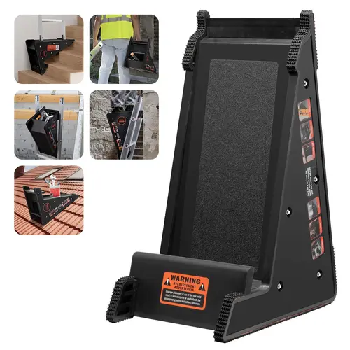 VEVOR Heavy Duty Aluminium Telescopic Extension Ladder Leveler, 380 lbs Load Cap, 10 in Step Width, 7.5-8 in Uprights, High-Strength PP Tool with Storage, Anti-Slip Feet, 77°±1° Roof Angle, for Uneven Ground Maintenance, Step Ladders for Home