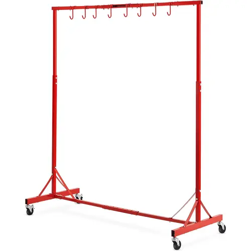 VEVOR Newly Upgraded Adjustable Hangable Painting Rack - 8 Hooks, 2 Brake Stability, 70.9" Long Reach, 79.1" Height, Transport Wheels, Auto Body Painting Stand