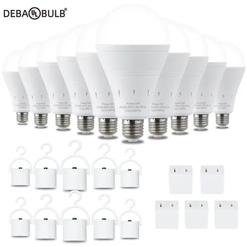 DEBAOBULB Rechargeable Emergency Light Bulbs  Battery Powered LED Light Bulb 6000K Daylight E26 120 Volt 9W 60W Equivalent with 1200mAh for Home Power Outage Camping Hurricane summergarden,campingessentials,outdoorfurnitureset,campinggear
