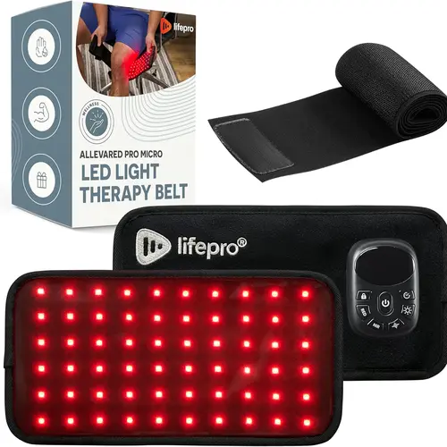 Lifepro Micro LED Light Therapy Belt – HSA/FSA Eligible, Enhance Recovery & Performance with LED Light Therapy, Adjustable Intensity & Vibration